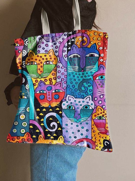 Animal Cute Cat Graphic Shopping Tote Bag