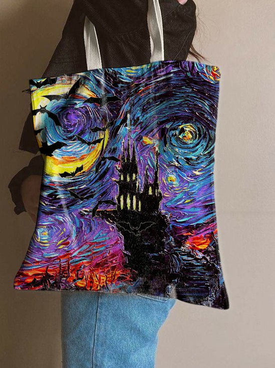 Halloween Abstract Painting Shopping Totes