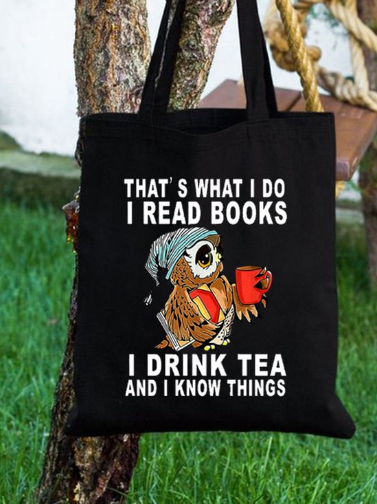 That's What I Do I Read And Drink Animal Graphic Shopping Tote Bag
