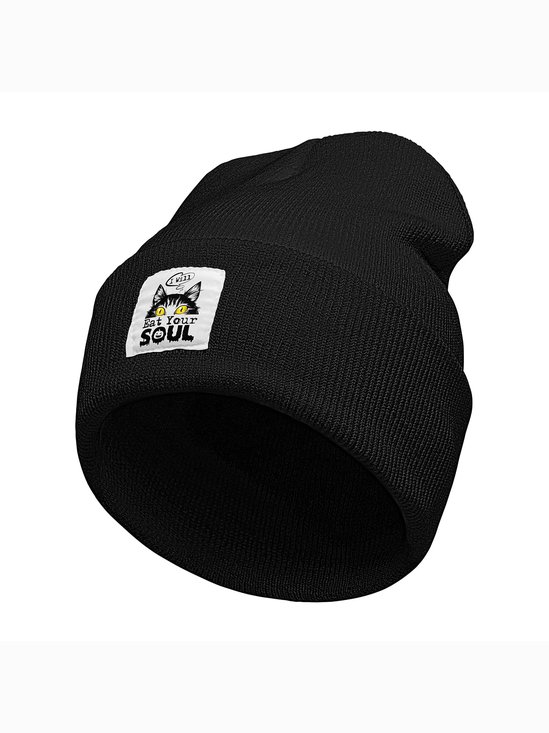 I Can Eat Your Soul Animal Halloween Graphic Beanie Hat