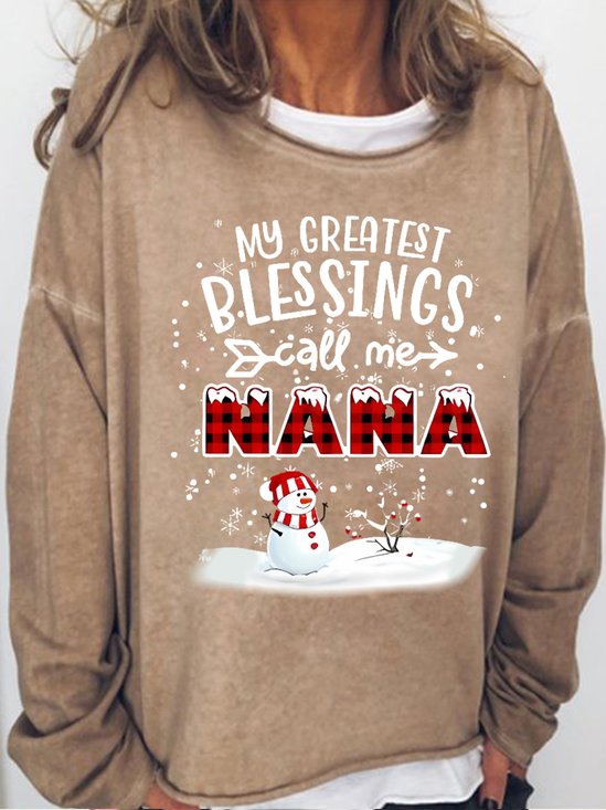 Womens Great Blessing Call Me NANA Christmas Gift grandma Sweatshirt