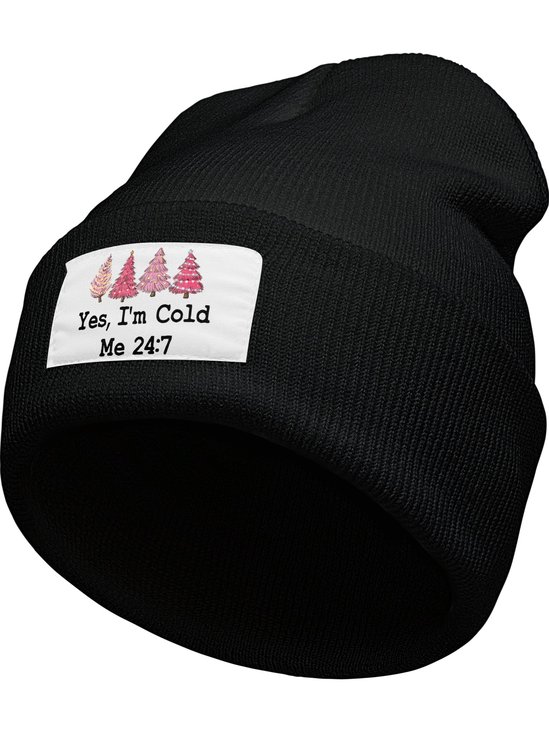 Yes I'm Cold Christmas Tree Christmas Graphic Beanie Hat