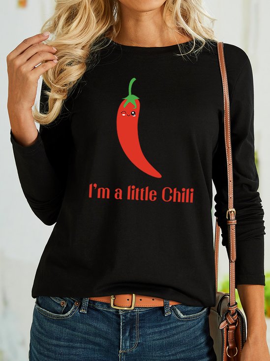 Lilicloth X Paula I'm A Little Chili Womens Long Sleeve T-Shirt