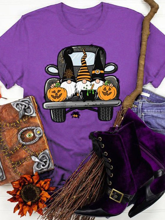 Halloween Gnomes Casual Cotton-Blend Tshirts