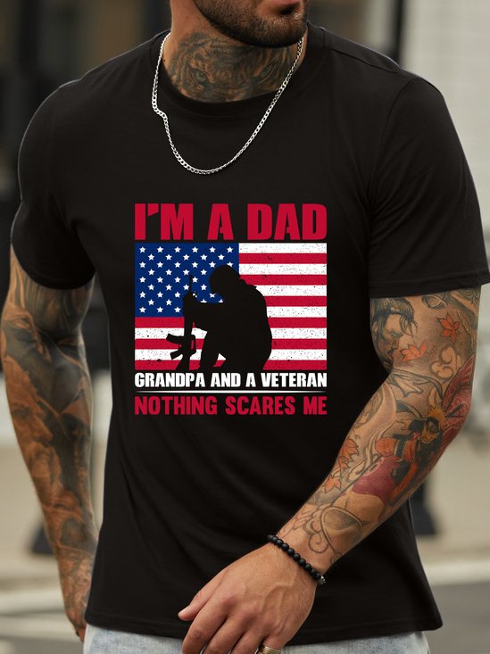 Lilicloth X Jessanjony I'm A Dad Grandpa And A Veteran Nothing Scares Me Men's T-Shirt