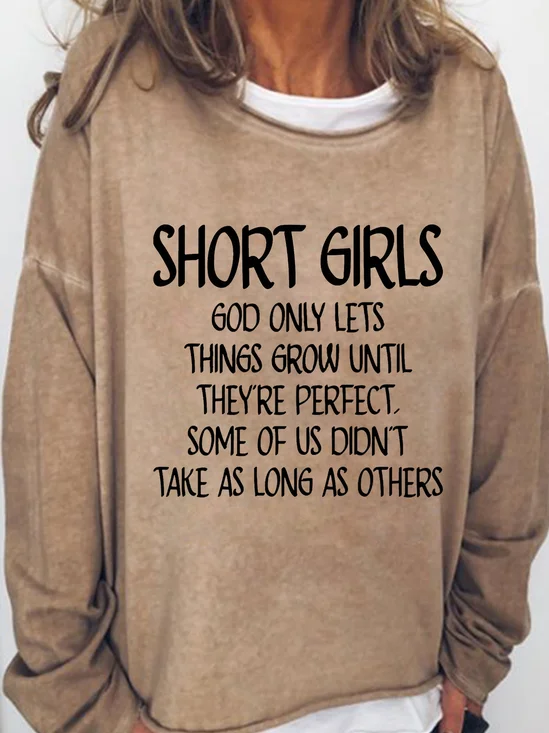 Short Girls Funny Print Women's Sweatshirt