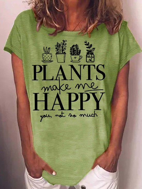 Women's Plant Lover Gardening Letters T-Shirt