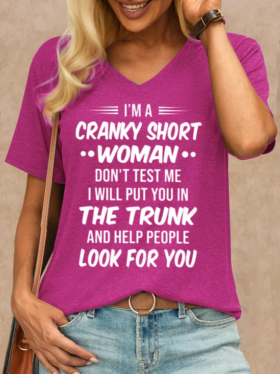 Women's Funny I‘m A Cranky Short Women Casual Crew Neck T-Shirt