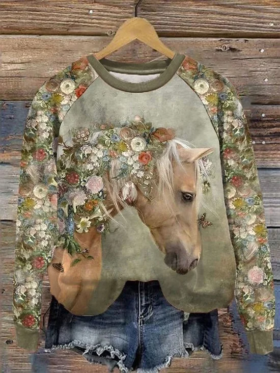 Loose Vintage Horse Sweatshirt