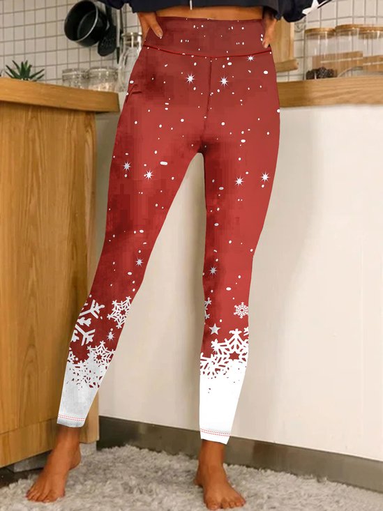 Snowflake Gradient Christmas Regular Fit Leggings