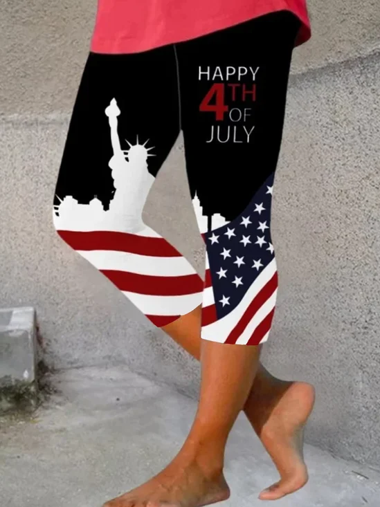Independence Day Casual Skinny Cotton Leggings