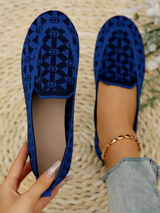 Mesh Fabric All Season Ethnic Shallow Shoes