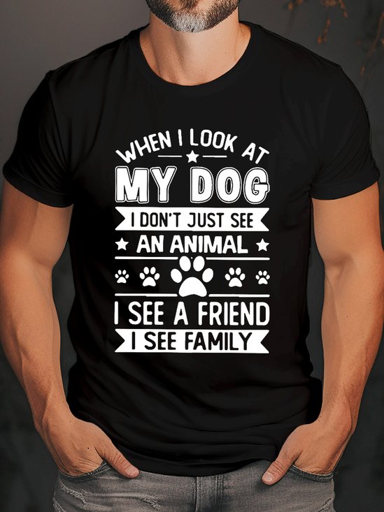 MY DOG IS MY FRIEND MY FAMILY CREW NECK T-SHIRT