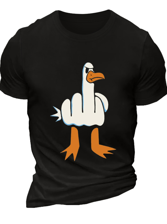 Men's Funny Big White Goose Graphic T-Shirt