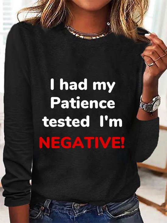 I had my Patience tested I'm NEGATIVE! Long Sleeve Shirt