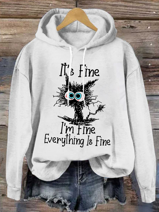 Women’S It’S Fine I’M Fine Everything Is Fine Casual Loose Hoodie