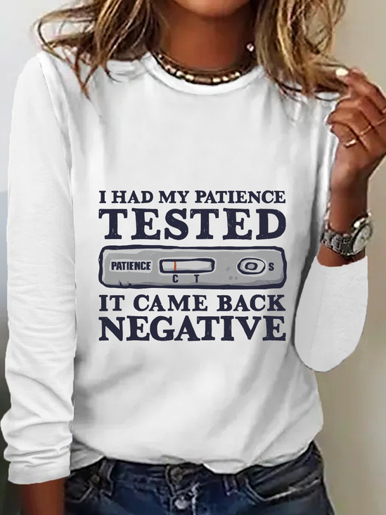 I Had My Patience Tested Long Sleeve Shirt