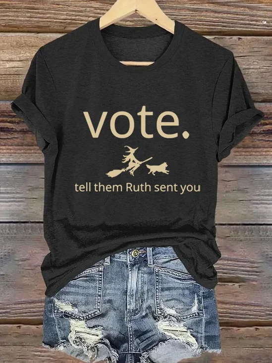 Women's Vote Print Casual T-Shirt