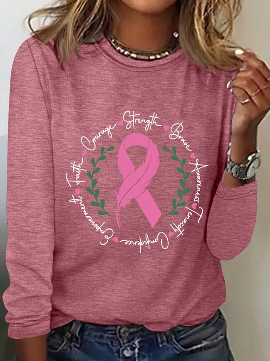 Awareness Ribbon Breast Cancer Long Sleeve Shirt