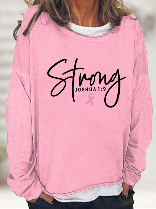 Breast Cancer Survivor Faith Casual Loose Sweatshirt