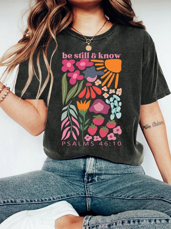 Be Still And Know Christian Washed T-Shirt Vintage Distressed Shirt