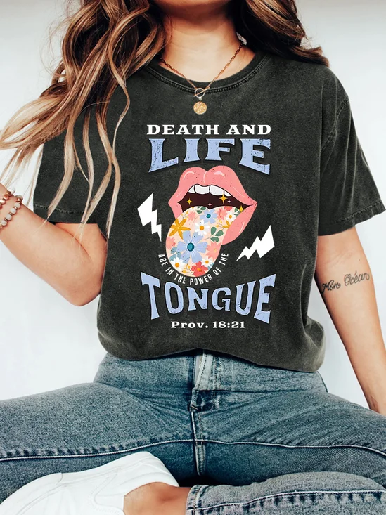 Death And Life Tongue Christian Vintage Distressed Shirt