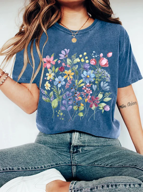 Women's Wildflowers Vintage Distressed Shirt