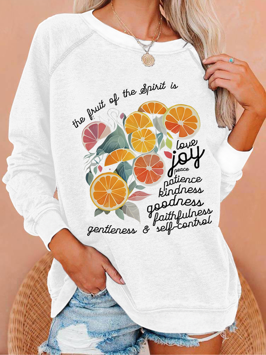 The Fruit Of The Spirit Is Love Christian Crew Neck Casual Sweatshirt