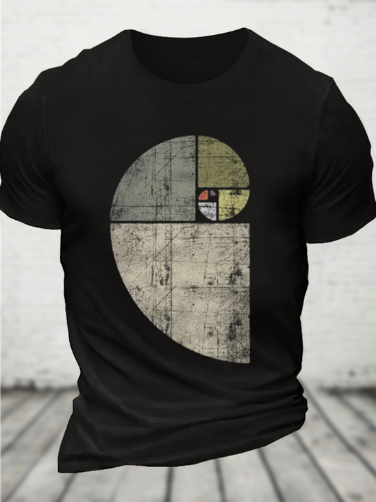 Distressed Fibonacci Cotton T-Shirt
