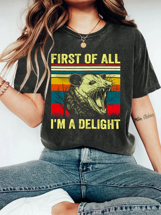 First Of All I'm A Delight  Vintage Distressed Shirt