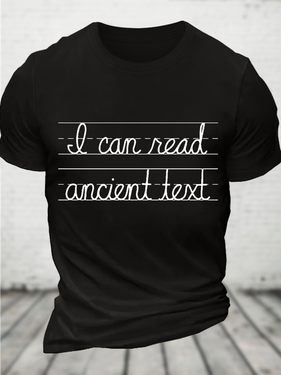 Ancient Text Cotton T-Shirt