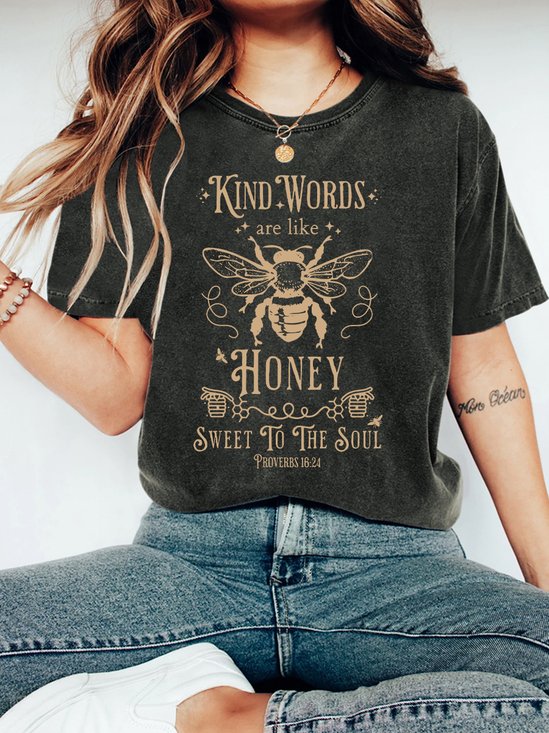Kind Words Are Like Honey Christian Vintage Distressed Shirt