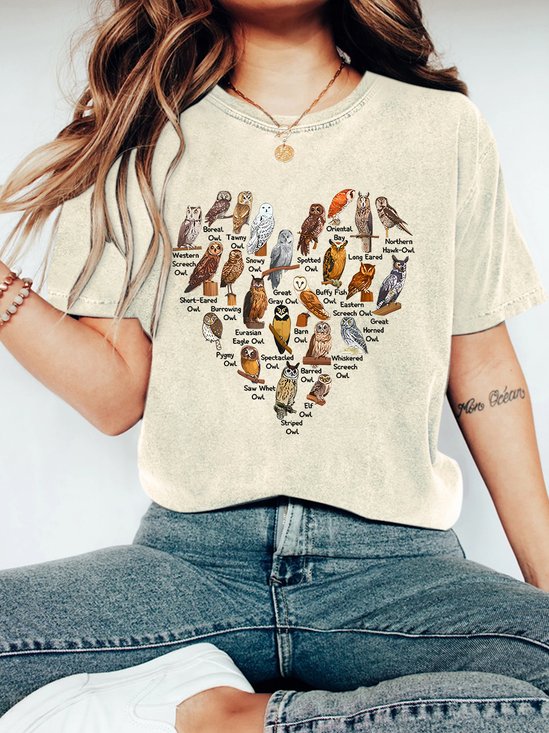 Love Owls Heart Vintage Distressed Shirt