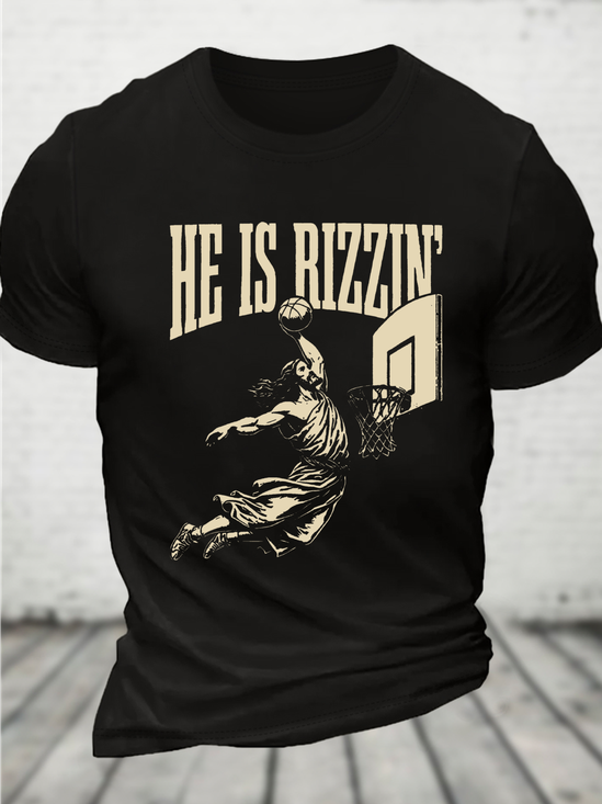 He Is Rizzin Christian 2 Cotton T-Shirt