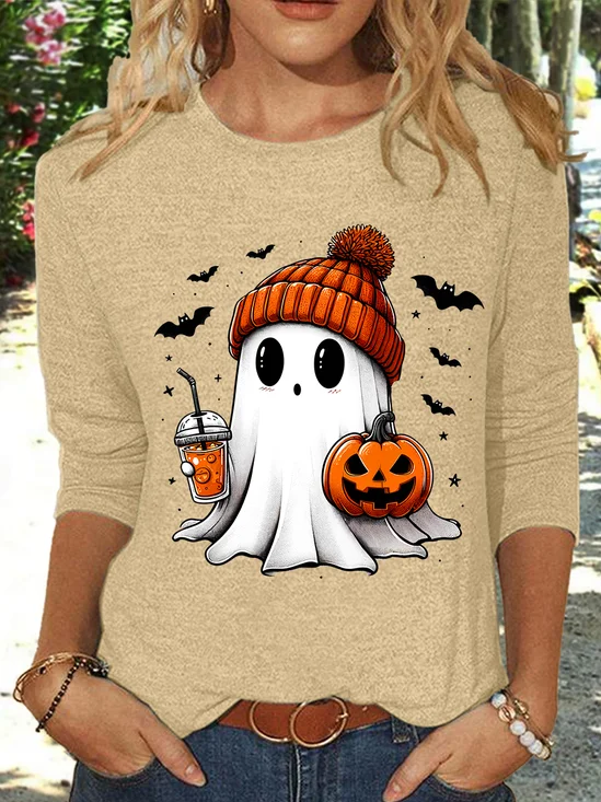 Cute ghost Halloween Long Sleeve Shirt