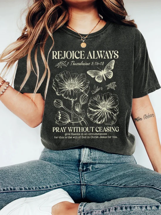 Rejoice Always Christian Vintage Distressed Shirt