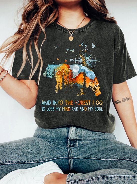 Into The Forest I Go Bear Vintage Distressed Shirt