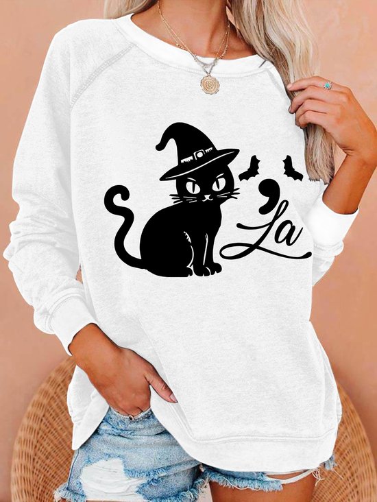 Cat Comma-la Halloween Casual Sweatshirt