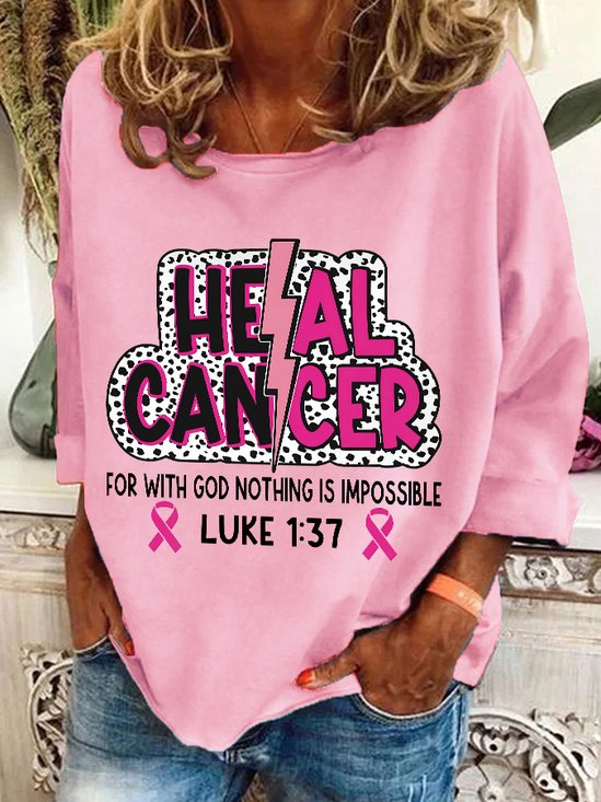 Heal Cancer Svg Png, Breast Cancer Warrior Christian Casual Sweatshirt