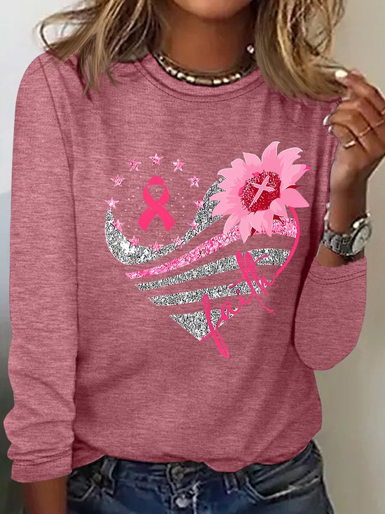 Breast Cancer Bundle In October We Wear Pink Casual Long Sleeve Shirt