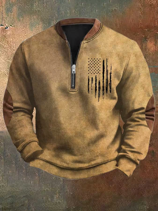 Men's Vintage Flag Print Sweatshirt