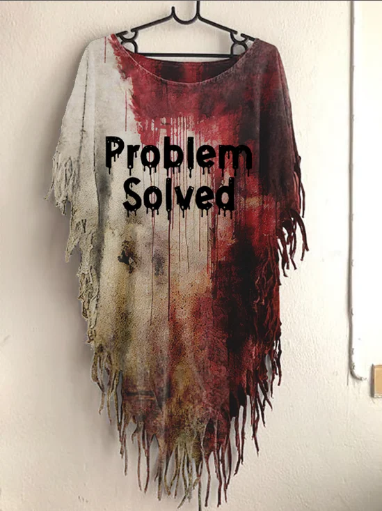 Women's Problem Solved Casual Halloween Fringe Top