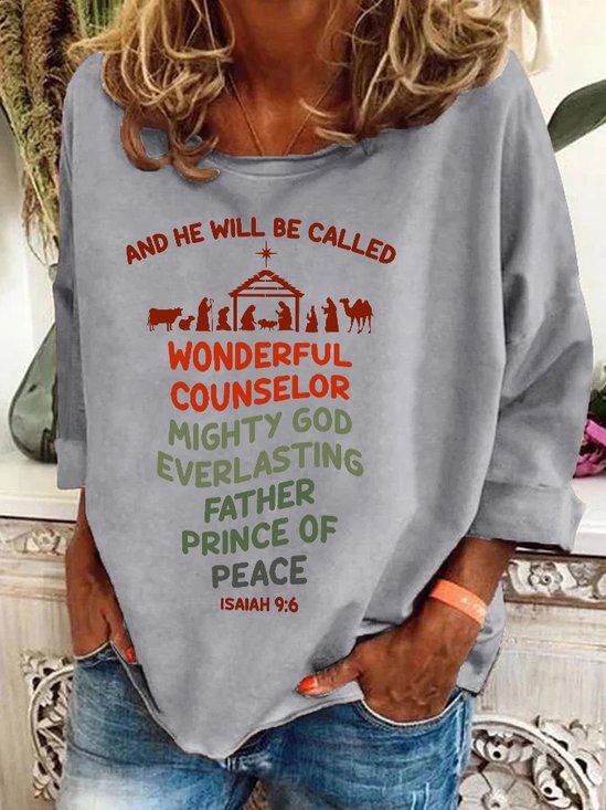 He Will Be Called Religious Christmas Casual Sweatshirt