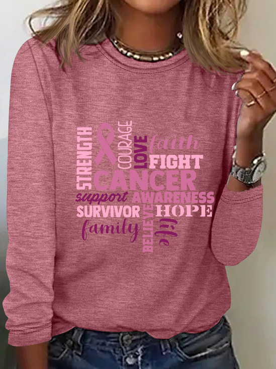 Support The Fighters Admire The Survivors Casual Long Sleeve Shirt