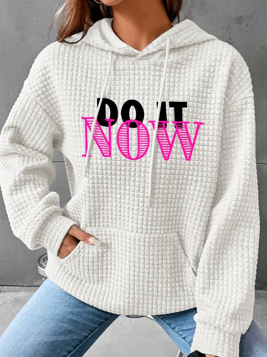 Do It Now Simple Loose Hoodie