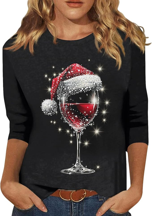 Christmas Tops for Women 2024 Merry Christmas Long Sleeve Shirts