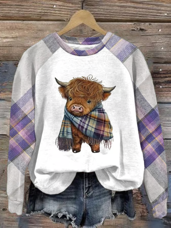 Women's West Highland Cow Print Casual Sweatshirt