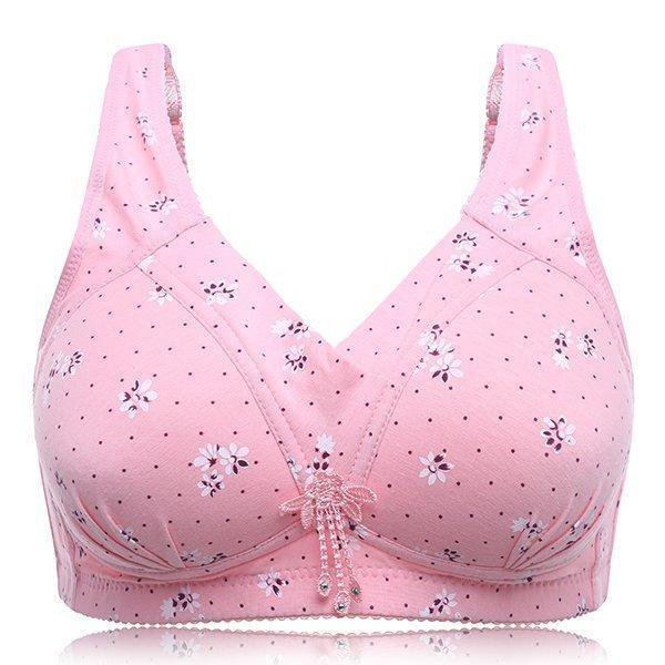 Floral Printed Cotton Massage Wireless Push Up Busty Bras | lilicloth