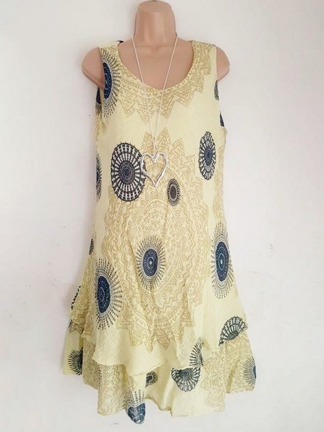 Swing Sleeveless Printed Weaving Dress | lilicloth