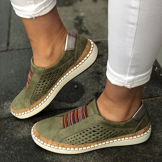 plain flat round toe casual sneakers